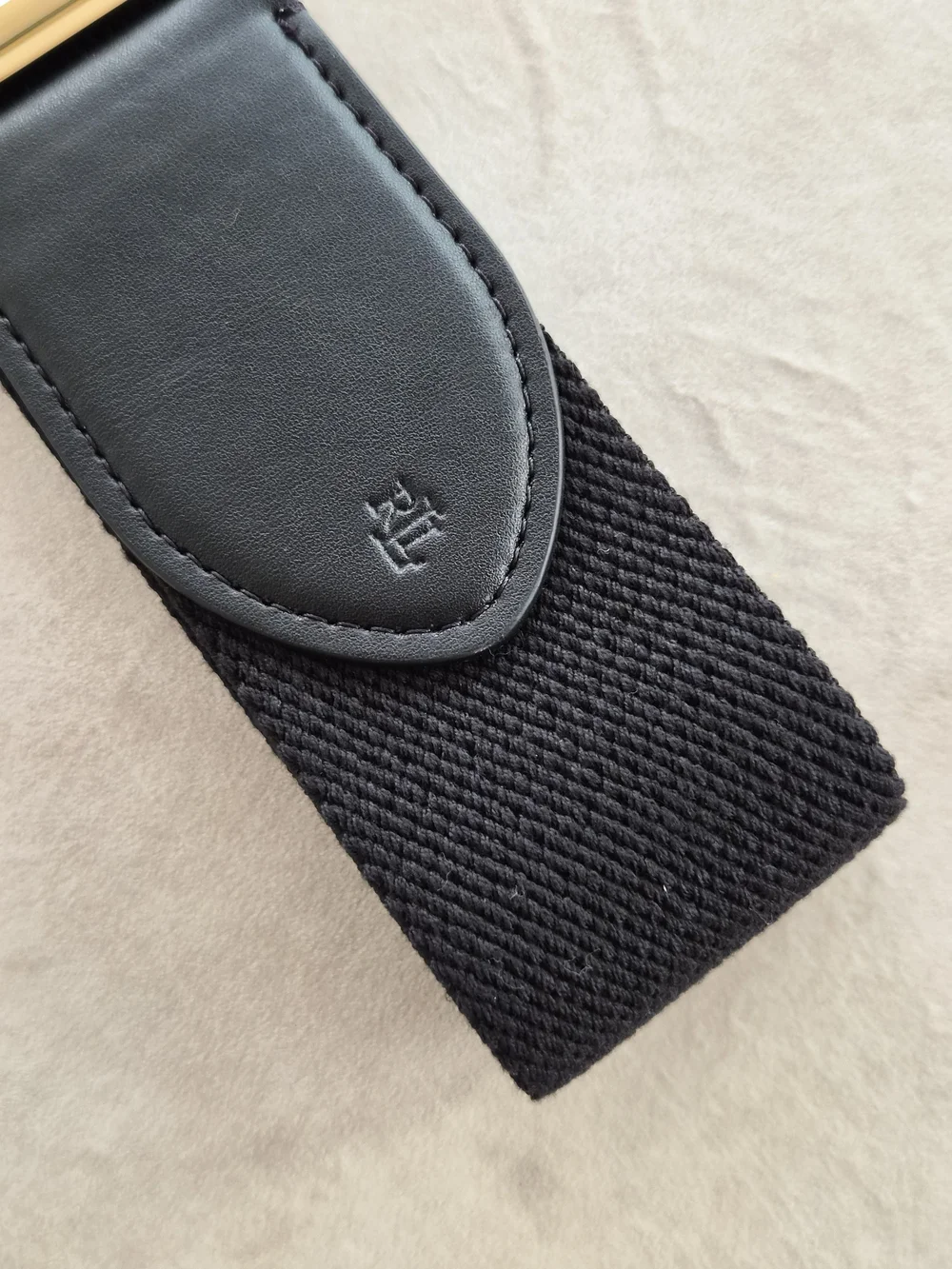 Ralph Lauren Black Elastic Stretch Waist Belt Gold Hardware XS